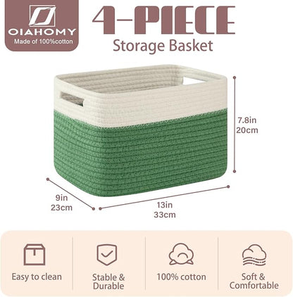 OIAHOMY 4 Pack Storage Baskets for Organizing, Basket for Shelves - Image 2