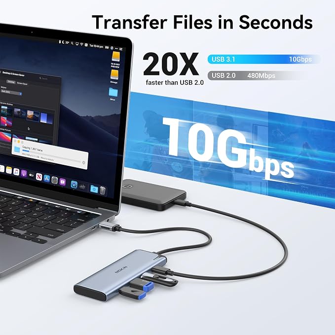 USB C to USB C Hub Dual Monitor, USBC Splitter - Image 8