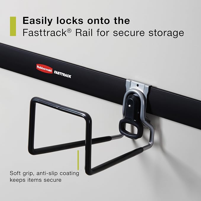 Rubbermaid Garage FastTrack Hose Hook Satin Nickel Wall Mounted Storage System - Image 4