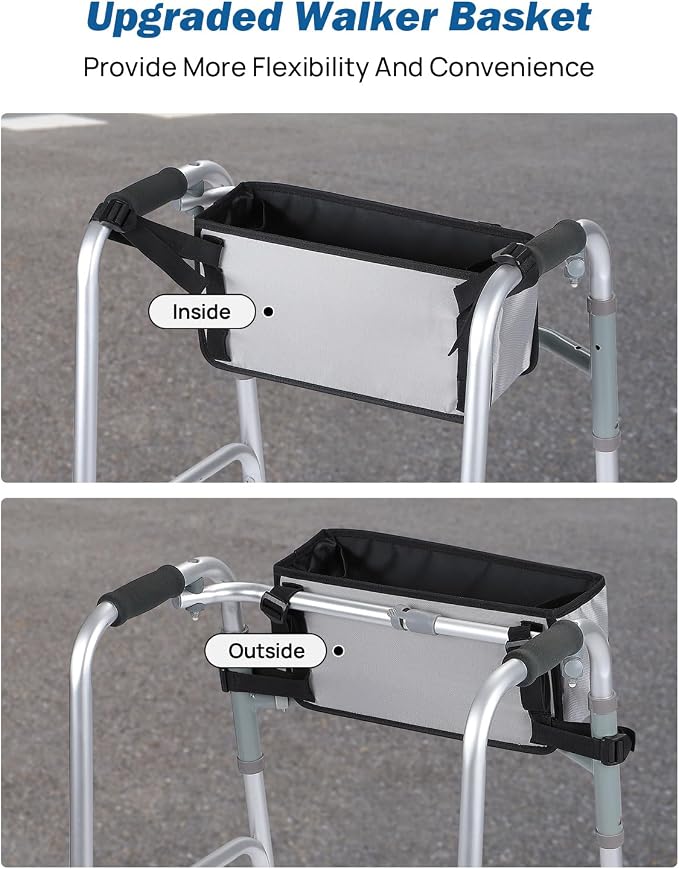 JOYTUTUS Walker Basket for Folding Walker, Basket for Walkers for Seniors - Image 2