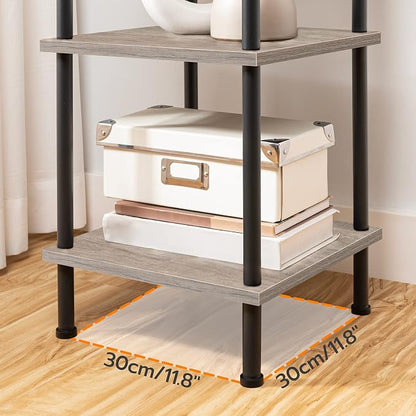 HOOBRO 6-Tier Corner Shelf, Corner Square Rack Display Shelf, Tall Storage Rack - Image 8