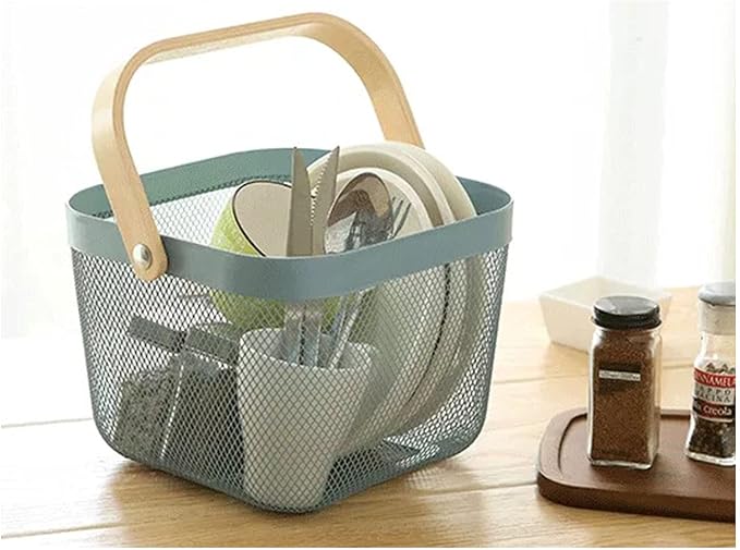 AJIODA Metal Mesh Steel Basket, Storage Organizer Basket Multi-functional - Image 6