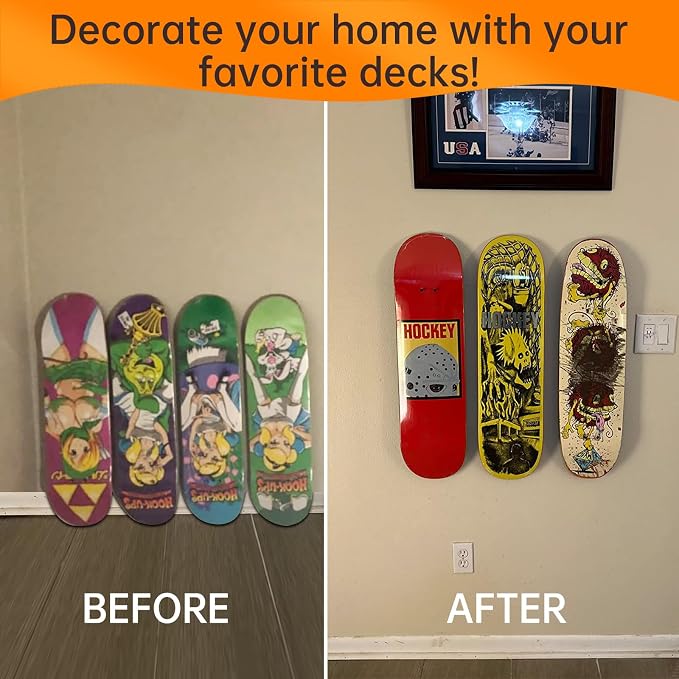 Skateboard Wall Mount Display, Aluminum Skateboard Hanger - Image 5