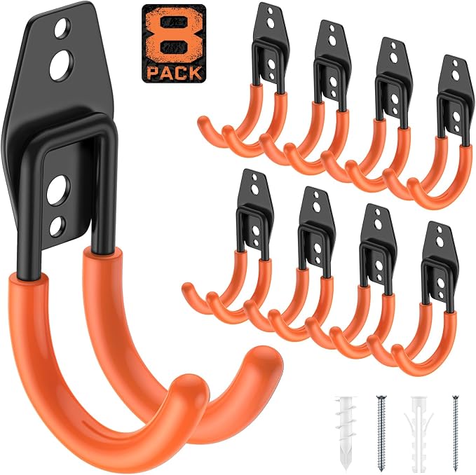 Garage Hooks with Anti-Slip Coating, Heavy Duty Wall Mount Storage Hooks by Cpais