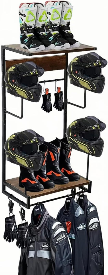 Motorcycle Helmet Rack, Wall Mount by Omiention