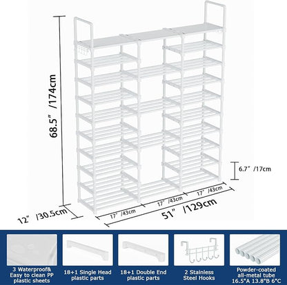 Mavivegue 10 Tiers Shoe Rack, Large Storage Space, 55-60 Pairs, Polypropylene - Image 2