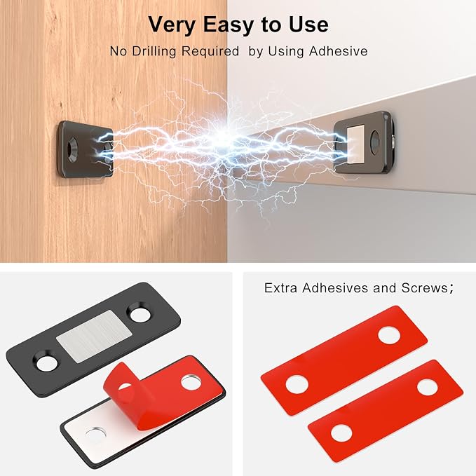 Cabinet Magnetic Catch Jiayi 10 Pack Ultra Thin Cabinet Door Magnets Stick on - Image 2