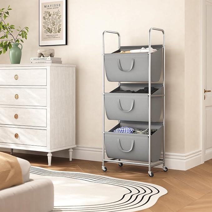 ELYKEN 120L Vertical Rolling Laundry Hamper - Image 2