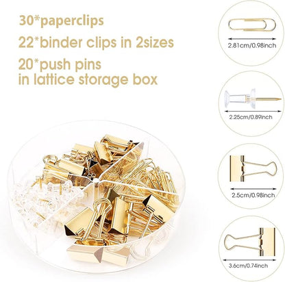 KAAKOW Gold Desk Organizers and Accessories Office Supplies Set Stapler - Image 4