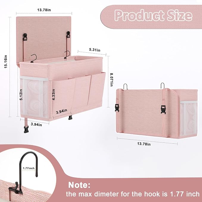 Dual-purpose Bedside Caddy Bedside Organizer, Bed Caddy - Image 4