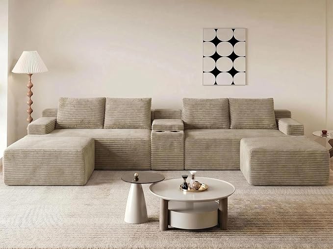 GNIXUU 140.6" Oversized U Shaped Boneless Sectional Couches by GNIXUU