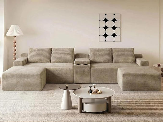 GNIXUU 140.6" Oversized U Shaped Boneless Sectional Couches by GNIXUU