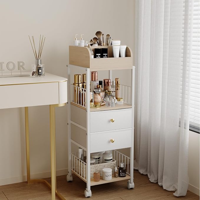 Floor Makeup Organizer Storage Cart - Image 2