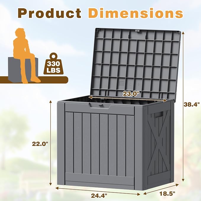 Flamaker Resin Deck Box 40 Gallon Waterproof Outdoor Storage Box | Indoor - Image 4