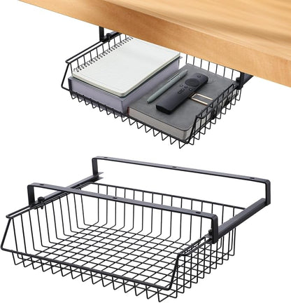 Under Desk Drawer, Slide Out Design, No Drill Metal Under Desk Cable Management by Unknown