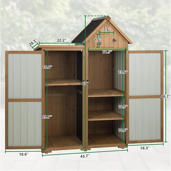 Ketive Outdoor Storage Cabinet, Metal Panels, Top Storage Compartment, Asphalt - Image 2