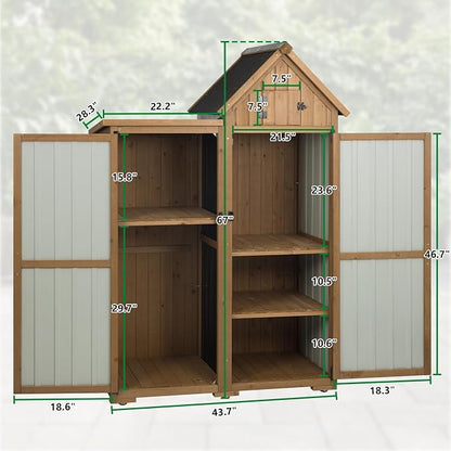 Ketive Outdoor Storage Cabinet, Metal Panels, Top Storage Compartment, Asphalt - Image 2