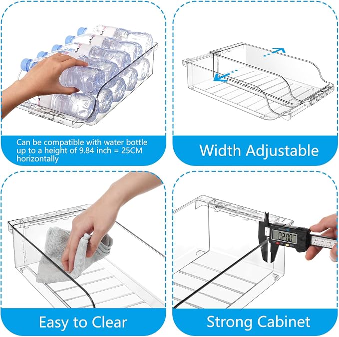 4 Packs Clear Width Adjustable Soda Can Organizer - Image 7