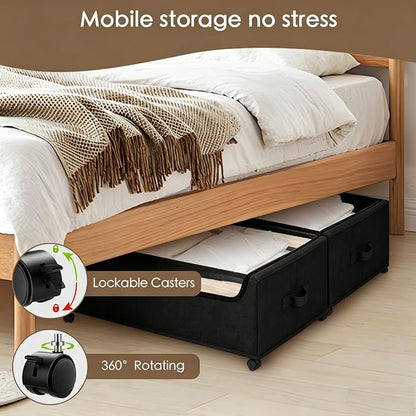 Under Bed Storage with Wheels, Underbed Storage Bins, XXXL 85L 11 inches - Image 3