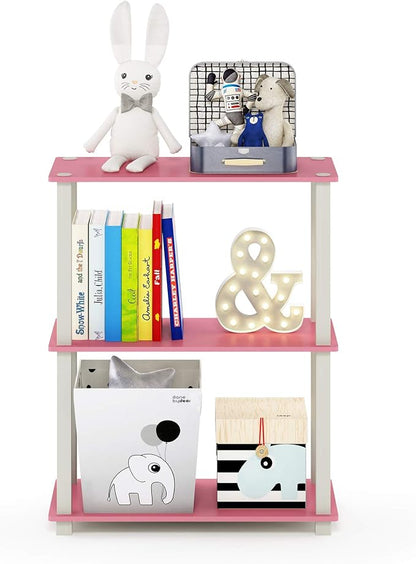 Furinno TURN-S-TUBE Storage Shelves, 3-Tier Book Shelf, Corner Shelf, Toolless - Image 4
