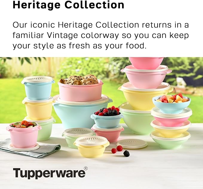 Tupperware Heritage Collection 36 Piece Food Storage Container Set in Vintage - Image 2