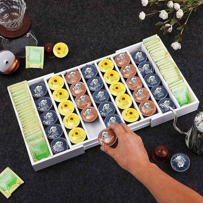 K Cup Holder, Bamboo Coffee Pod Holder Drawer Organizer, Expandable Coffee Pod - Image 5