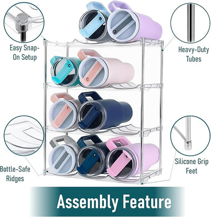Water Bottle Organizer Stackable 4 Tier Rack - Image 6