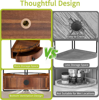 2-Tier Corner Bathroom Counter Organizer - Image 7