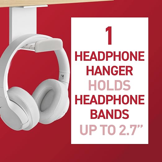 Command Headphone Hanger, 1 Holder and 4 Strips, Holds a 2.7" Wide Band - Image 3