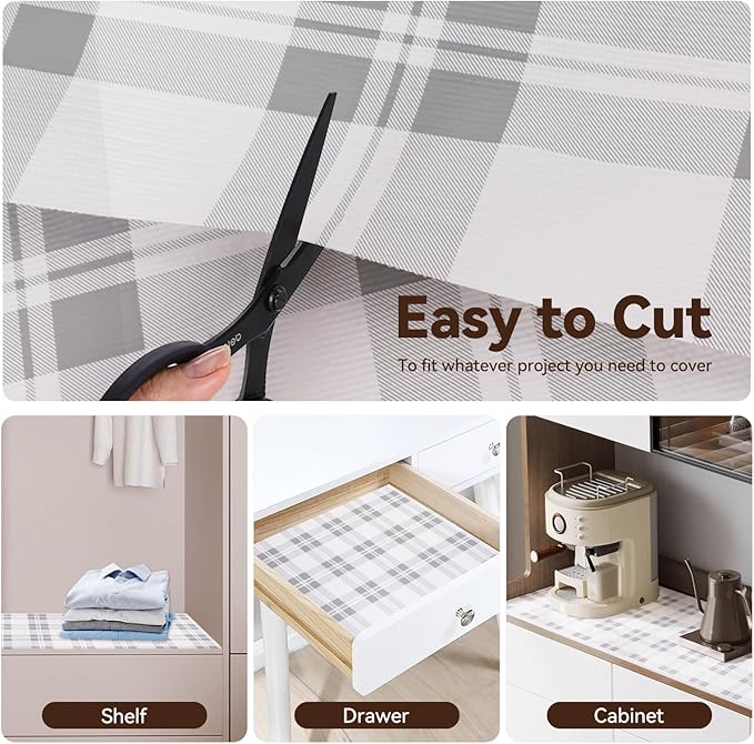 Drawer Shelf Liner for Kitchen Cabinets, Non Adhesive Slip Resistant Shelf - Image 5