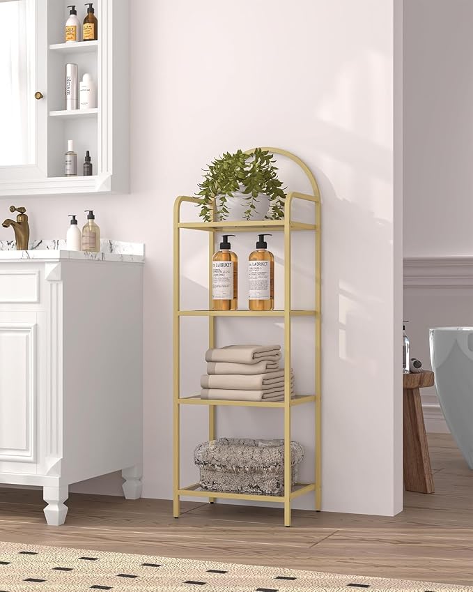 Hzuaneri Bookcase Bookshelf, Tempered Glass Bookshelves | Slim Shelving Unit - Image 7