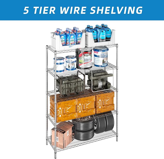 Guan River 5-Shelf Heavy Duty Wire Shelving, Metal Shelf, Sturdy and Durable - Image 6