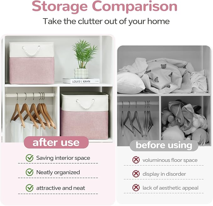 13x13 Inch Foldable Fabric Cube Storage Bins - Image 8