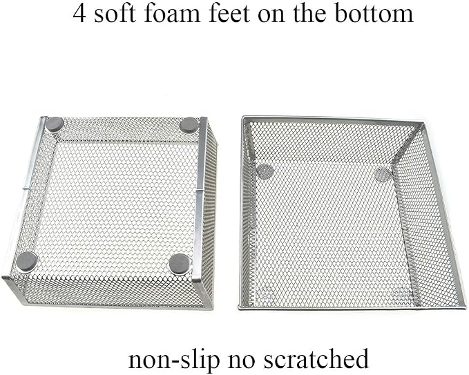 HAHIYO Stackable Mesh Tray Cup 6 x 6 x 2 inches Sturdy Container - Image 2