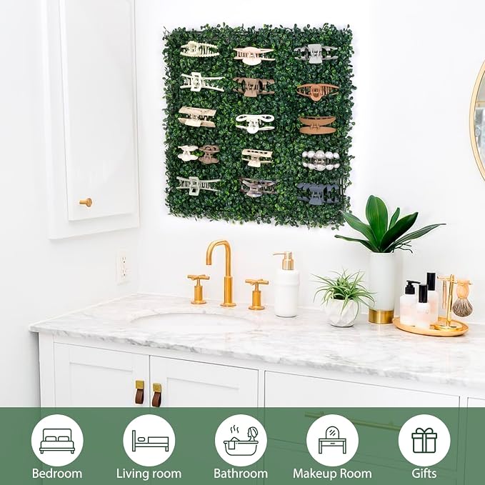 SNOWSTAR Green Grass Claw Clip Organizer Holder, 20x20 inch Hair Clip Stand - Image 5