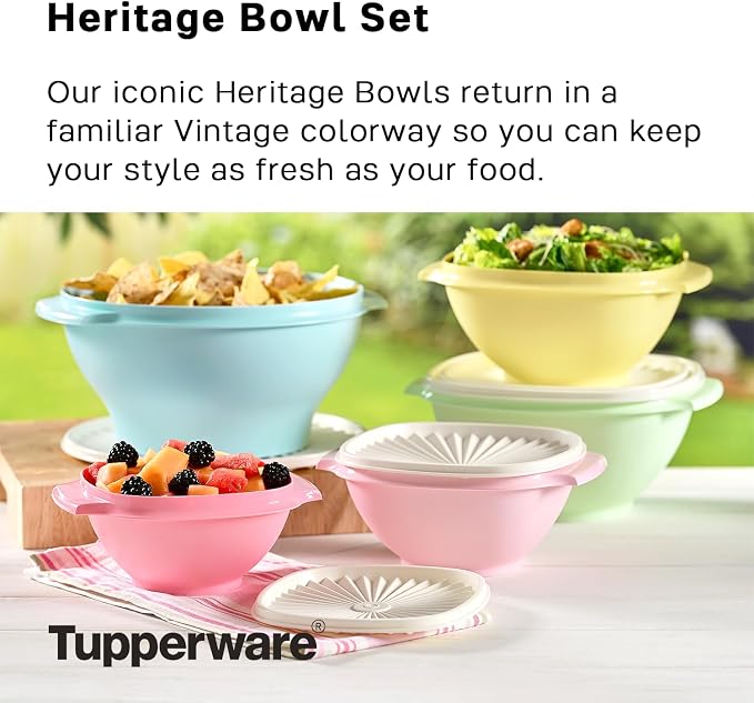 Tupperware Heritage Collection, 10 Piece Food Storage Container Set in Vintage - Image 2