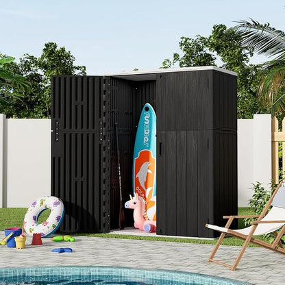 KINYING Outdoor Vertical Storage Shed, 57 Cu.ft Outdoor Storage Cabinet - Image 7