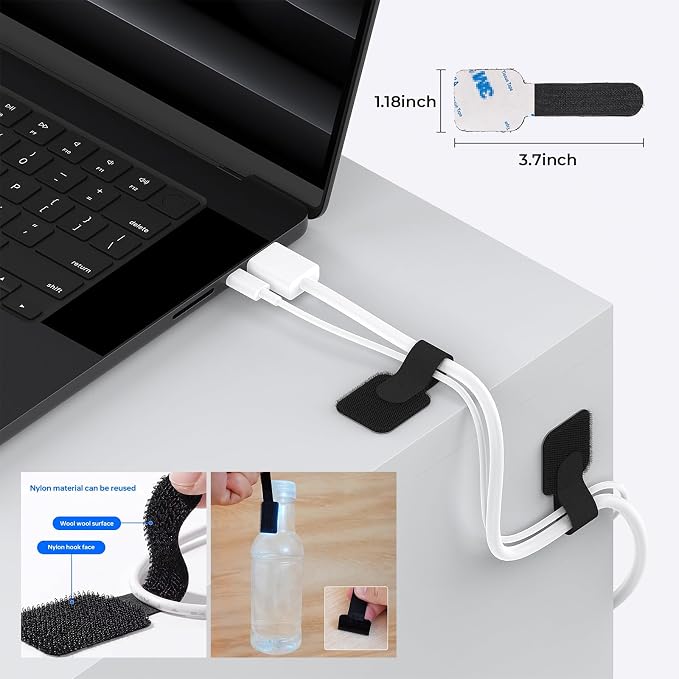 98 Pcs Cable Management Kit, Prevents Cables from Tangling Cable Straps - Image 6