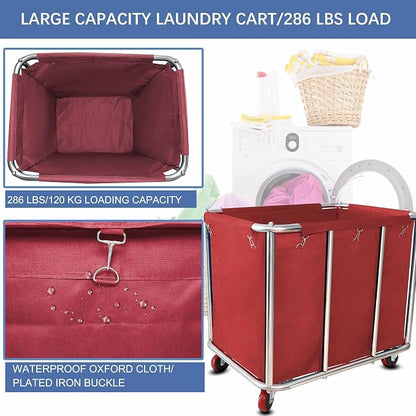 Commercial Laundry Cart With Wheels - Image 4