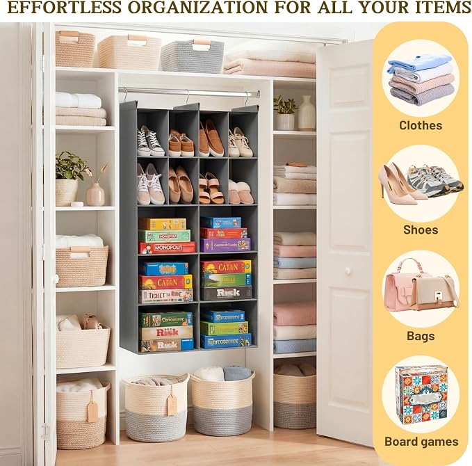 Ofiray-home 5 Tier Hanging Closet Organizer, 14 Compartments Sweater Organizer - Image 6