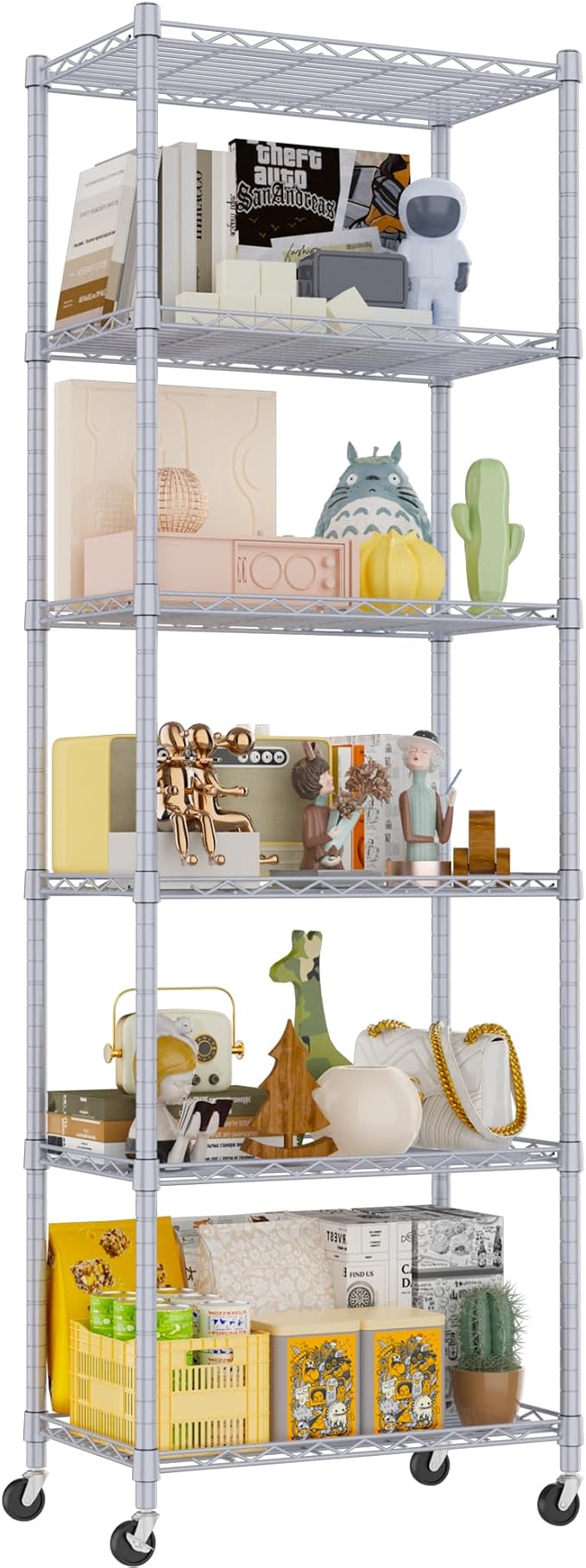 REGILLER 6 Wire Shelving Steel Storage Rack Adjustable Unit Shelves - Image 7