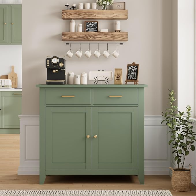 HORSTORS Farmhouse Kitchen Storage Cabinet, Small Buffet, Coffee Bar, 35.8"W - Image 7