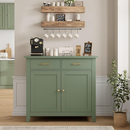 HORSTORS Farmhouse Kitchen Storage Cabinet, Small Buffet, Coffee Bar, 35.8"W - Image 7