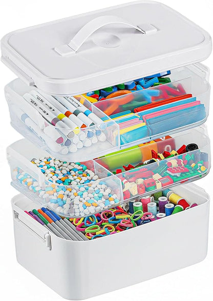 3-Layer Plastic Craft Organizers and Storage Box by Gifhomfix