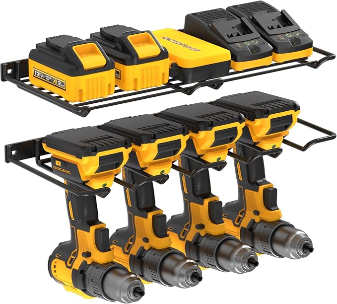 UNITEDPOWER Wall Mounted Drill Rack & Tool Shelf, Power Tool Organizer Holder by UNITEDTOOLSUNITEDPOWER