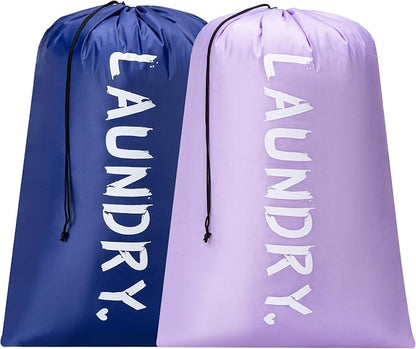 2 Pack XL Travel Laundry Bag, Machine Washable Dirty Clothes Organizer by Unknown
