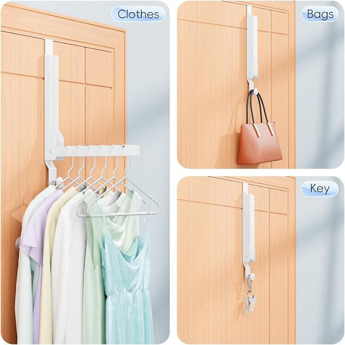 BAKON Over The Door Hanger Folding Clothes Drying Rack, Folding Hanging Coat - Image 6