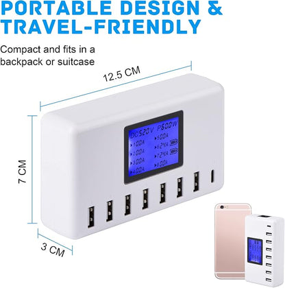60W 12A 8-Port USB Charging Station - Image 3