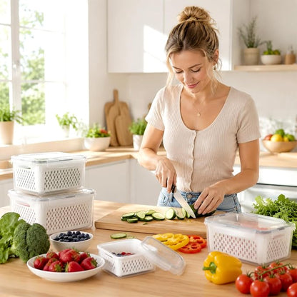5 PCS Fruit Storage Containers for Fridge Produce Containers for Fridge - Image 4