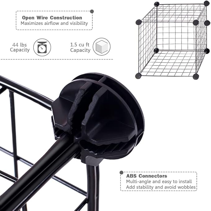 UNICOO - 14 * 14 inch Big Cube Multi Use DIY 20 Cube Wire Grid Organizer - Image 6